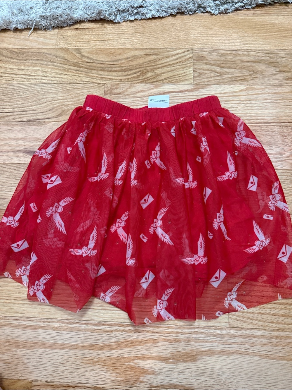Harry Potter PatPat Red Printed Tulle Skirt with Bird & Envelope Motif